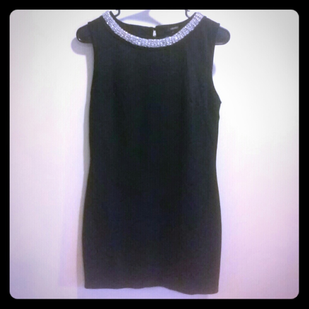 Black mini evening dress